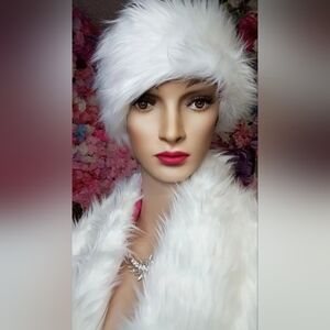 White Faux Fur Head Band